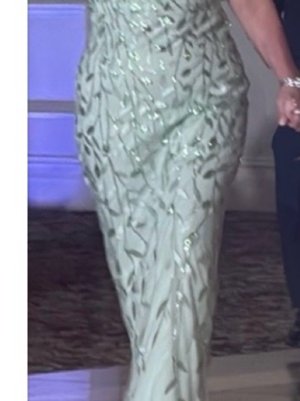Sage Green Embellished Pencil Skirt